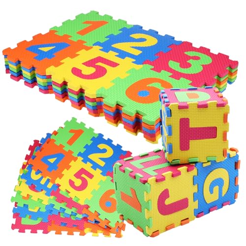 FOYTOKI 1 Satz Bodenpuzzle Mit Zahlen Schaumstoff-puzzlematte Für Kinder ABC-matten Für Bodenbabys Puzzle-bodenmatte Bodenpuzzle Mit Alphabet Und Zahlen Alphabet Schaumstoff-bodenmatte Eva von FOYTOKI