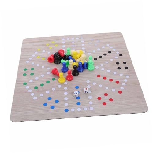 FOYTOKI 1 Satz Ludo gesellschaftsspiele für Erwachsene für familienspiele kinderspiel partyspiel tragbares Schach lustiges fliegendes Schach Brettspieltisch Gummi von FOYTOKI