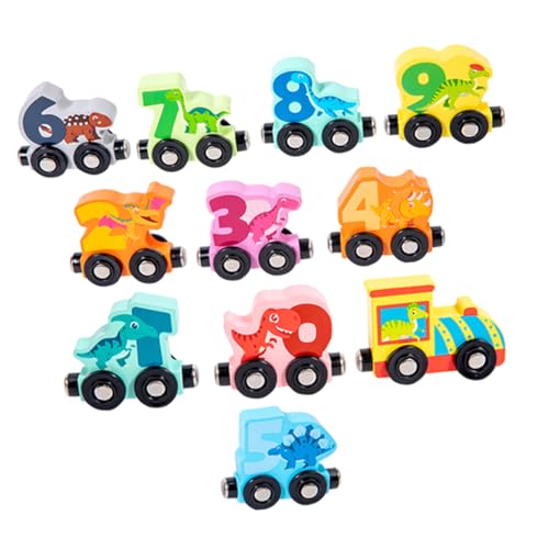 FOYTOKI 1 Set Drag Train Lernspielzeug Tierzüge Erkennungsspielzeug Spielzeug Dinosaurier Zahlenzug Montessori Zugspielzeug Dinosaurierspielzeug Kinderspielzeug Tiere Zugspielzeug Holz von FOYTOKI