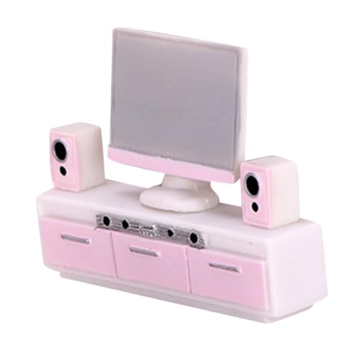 FOYTOKI 1 Set Kleine Möbel Zubehör Mini Tv Schrank Modell Mini Tv Vitrine Mini Display Tv Schrank Möbel Mini Möbel Mini Audio von FOYTOKI