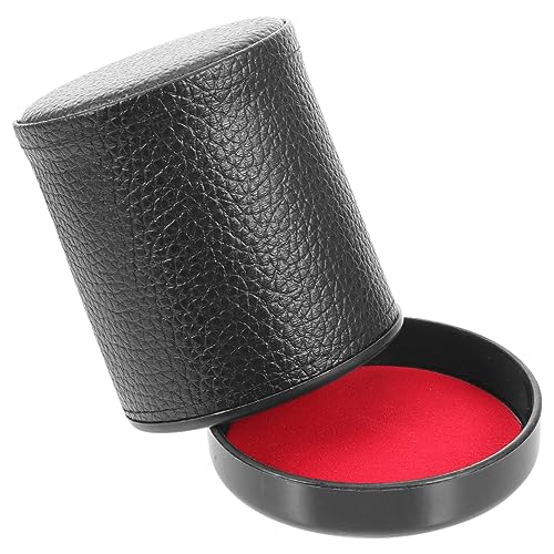 FOYTOKI 1 Set Silent Leder Siebbecher Party Würfelbecher Würfel Kompaktbecher Tischspiel Requisiten Würfelspiel Dekore Würfel Schüttelhalter Gaming Würfelbecher Bar Würfelhalter Party von FOYTOKI