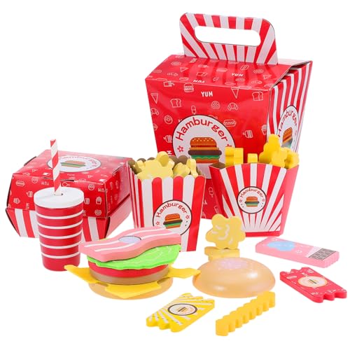 FOYTOKI 1 Set Simuliertes Fast Food Modell Realistisches Chip Burger Spielzeugset Für Kinder Ideal Spielhaus Requisite Für Kreatives Rollenspiel Und Interaktives Lernen von FOYTOKI