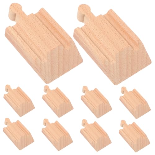 FOYTOKI 10 Stück Eisenbahngleise Holzgleise Für Züge Holzeisenbahngleise Kinder Holzgleise Kindergleise Spielzeug Holzgleise Holzgleise Zug DIY Kinderspielzeug Eisenbahngleise Ersatzteile von FOYTOKI