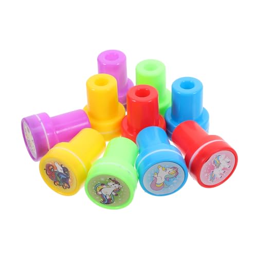 FOYTOKI Niedliche Stempel 10er Set Einhorn Stempel Üße Plastikstempel Für Einhorn Party Und Mitgebsel Ideal Für Geburtstagsfeiern Und Kreative Bastelprojekte Give Aways Kindergeburtstag von FOYTOKI