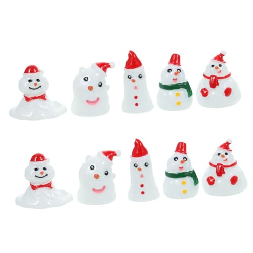 FOYTOKI 10er Set Weihnachtsdeko Schneemann Figuren Schnee Mann Ornamente Für Weihnachten Garten Dekorationen Tischdeko Und Weihnachtsfeier Zubehör von FOYTOKI