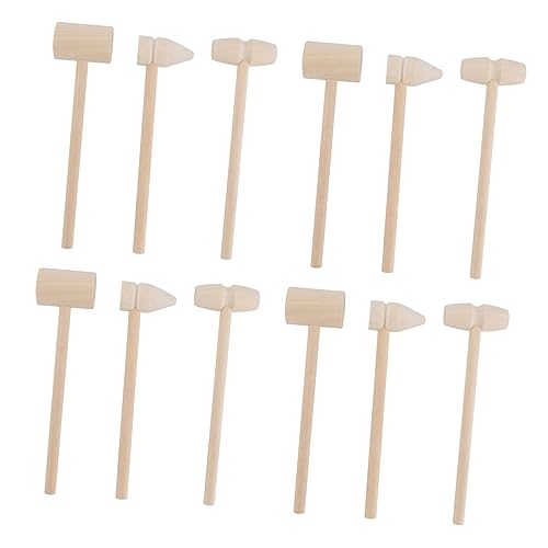 FOYTOKI 12 Stück Hammer Kinder Schlagspielzeug Mini Schlagspielzeug Holz Schlagspielzeug Hammer Lernspielzeug Holzhammer Haushalt Mini Hammer Schlaghammer Holzhammer Lebensmittelhammer von FOYTOKI