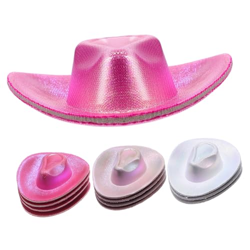 FOYTOKI 12 Stück Mini Hüte Mini Cowgirl Hut Partyhut Cowgirl Hut Glitzernder Cowgirl Hut Für Kleine Mädchen Party Minihut Kleiner Hut Süßer Cowgirl Hut Kinderhut Party Cowgirl von FOYTOKI