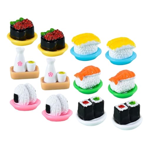 FOYTOKI Sushi Puppenhaus 12 Simuliertes Japanisches Sushi Mini Requisite Sushi Modell Harz Sushi Modell Desktop Sushi Modell Puppenhaus Sushi Modell Display von FOYTOKI