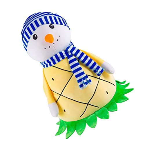 FOYTOKI 1Stk Schneemann-Puppe Kinder Obst Schneemann Puppe Stofftier Schneemann pummeluff Kuscheltier beschwertes Kuscheltier schönes Puppenspielzeug Weihnachtshandwerkspuppe Yellow von FOYTOKI