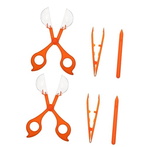 FOYTOKI 2 Sätze Dreiteiliges Insekten fang Set handliche Schaufeln Pinzette für Kinder Fangset Outdoor-Spielzeug für Kinder outdoorspielzeug Sammler Outdoor-Capture-Tools Plastik Orange von FOYTOKI