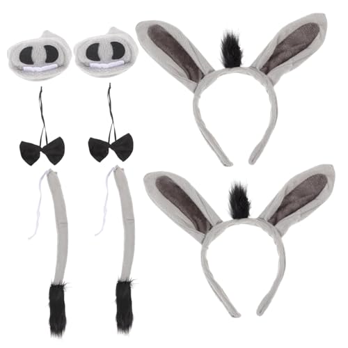 FOYTOKI 2 Sätze Esel Stirnband Tierisches Eselkostüm Esel-Cosplay-Kostüm Esel-Maske Nase Tierische Verkleidung Accessoires Tierische Kopfbedeckung Esel-Fliege-Dekor Esel-Stirnband Stoff von FOYTOKI