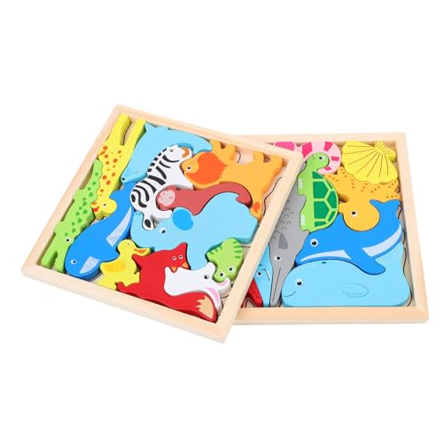FOYTOKI 2 Sätze Holzpuzzle für Lernspielzeug mit Cartoon Tier Motiven Balancespiel aus Sicherem Holz Fördert Visuelle Wahrnehmung und Motorische Fähigkeiten FOYTOKI 2 Sätze Holzpuzzle für Lernspielzeug mit Cartoon Tier Motiven Balancespiel aus Sicherem Holz Fördert Visuelle Wahrnehmung und Motorische Fähigkeiten von FOYTOKI