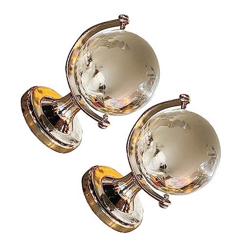 FOYTOKI 2 Stück Kristallglobus Mini Glob Ornament Geografischer Tischdekoration Kleiner Erdkugel Für Hausornamente Goldenes Zartes Globusmodell von FOYTOKI