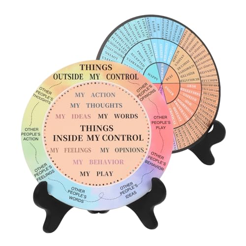 FOYTOKI 2 Stück Raddiagramm Emotionsrad Dekorationen Gefühlsrad Ornament Für Schreibtisch Gefühlsdiagramm Dekoration Gefühlsrad Dekorationen Emotionsrad Mit Ständer von FOYTOKI