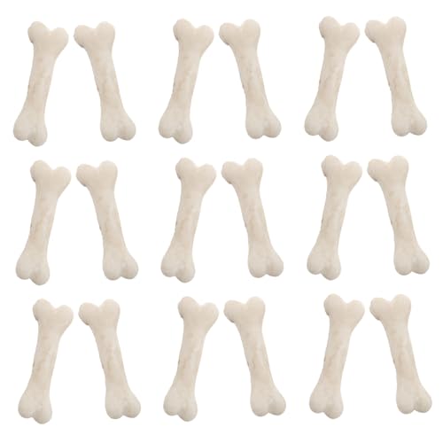 FOYTOKI 20 STK Mini-knochenmodell Gefälschte Schädelknochen Halloween-knochendekorationen Halloween-Knochen-Requisiten Kleine Miniaturknochen Mini-Skelette Simulative Knochen Beige Harz von FOYTOKI