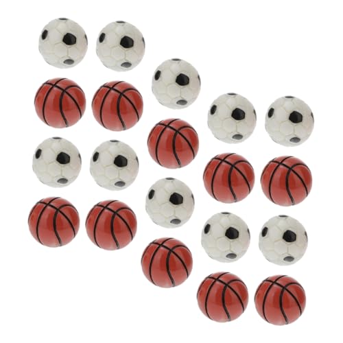 FOYTOKI 20 Stück Fußball Basketball Modell Mini Dekorationen Miniatur Fußball Harz Mini Basketbälle Puppen Fußball Spielzeug Puppenhaus Fußbälle Mini Fußball Puppenhaus von FOYTOKI