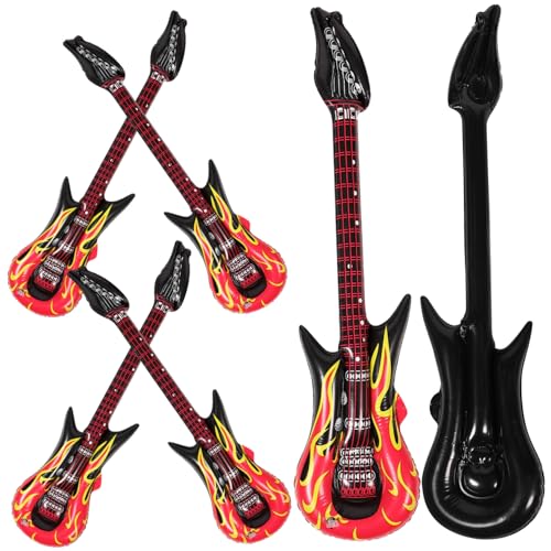 FOYTOKI 24 STK Aufblasbare Gitarre Kindergitarre Explosionsgitarren Für Kinder Erwachsene Interessante Inflationsgitarre Interessante Blow-up-Gitarre Gitarren-poolschwimmer Ballon PVC von FOYTOKI