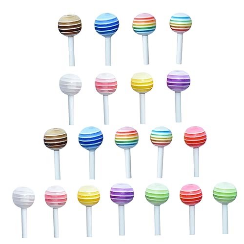 FOYTOKI 25st Simulation Lutscher Mini-lutscher Charme Lutscher Dekor Mini-zuckermodell Mini-zuckerhut Mikrolandschaft Nachahmung Eines Lutschermodells Mini-Spielzeug Mini-Cake-pops Plastik von FOYTOKI