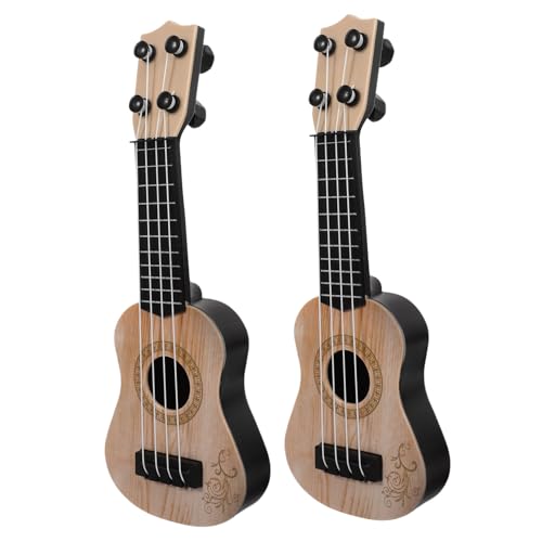 FOYTOKI 2St Mini-Ukulele Ukulele-Modell für Kleinkinder Minispielzeug für Kinder kinderinstrumente Gitarre für Kinder Ukulele Modelle für Kinder Simulation von Ukulelen Plastik Beige von FOYTOKI