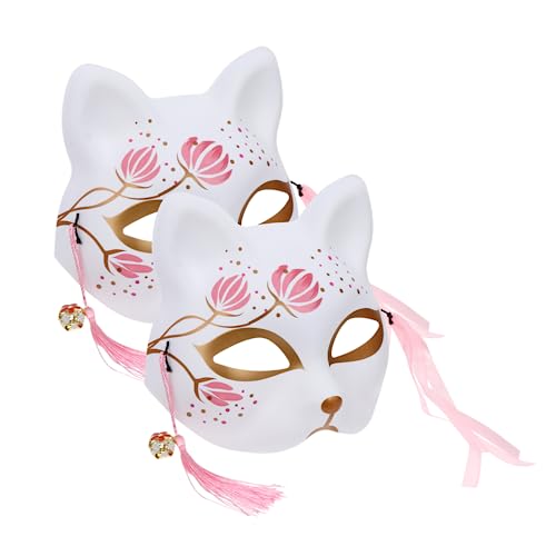 FOYTOKI 2St Sakura-Fuchs-Maske Fuchs-Maske-Requisite Wolfsmaske Kimono-Fuchs-Cosplay halloween costume halloween kleidung Masken Halloweenkostüm Halbmaske Cosplay-Aktivitätsstütze Plastik von FOYTOKI