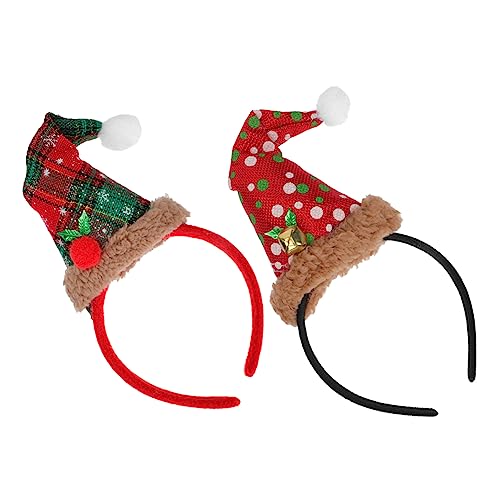 FOYTOKI 2st Stirnband Grüne Outfits Mädchen Hüte Damen Hüte Partyzubehör Für Weihnachtsfeiertage Mini-zylinder Schöne Weihnachtskopfbedeckungen Elfenkopf-hutaufsätze Grüner Hut Plastik Abs von FOYTOKI