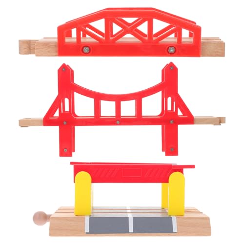 FOYTOKI 3St Gleisbausteine Zugbrücken-Spielzeug zum Selbermachen Gleiszubehör Kinderzugbrücke Kinder holzspielzeug Zugbrücke Holzspielzeug Set Bahngleisbrücke Spielzeug Gleise der Zugszene von FOYTOKI