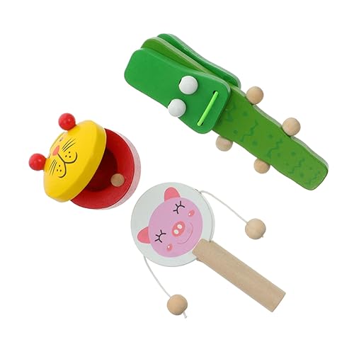 FOYTOKI 3St Holz Musik Spielzeug Perkussionsmusik-Spielzeug Tamburin Musikspielzeug kinderinstrumente Kinder musikinstrumente Kinder-Instrument-Spielzeug erlesene Percussion-Instrumente von FOYTOKI