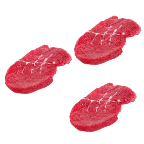 FOYTOKI 3St Steakimitat Türgriffspindeln dekorative Steakscheibe Mini-Essen Fälschung Foto küchendekoration Home Decor geschnittenes Steak realistisch künstliche Steaks Requisiten Styropor von FOYTOKI