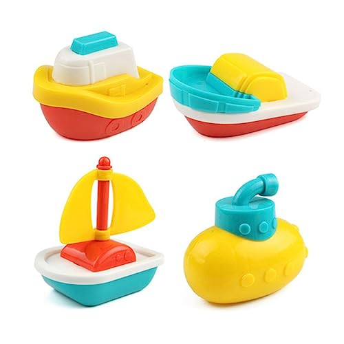 FOYTOKI 4er Set Badespielzeug Für Kleinkinder Schwimmendes Boot Aus Ideales Wasserspielzeug Für Jungen Und ädchen Perfekt Für Die Badewanne Und Den Spielspaß Im Wasser von FOYTOKI