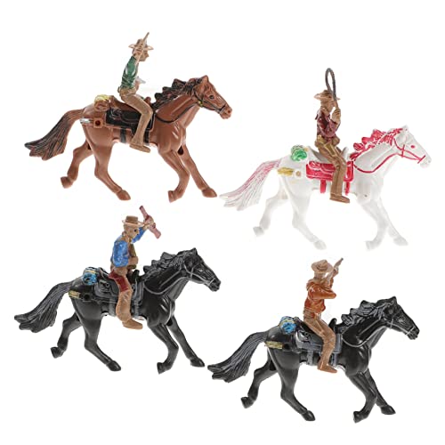 FOYTOKI 4 Stück Cowboy-Reitmodell Figuren Spielzeug Miniaturfiguren Sandtischspielzeug Spielzeuge Miniaturbausatz Spielzeug für Kinder kinderspielzeug Toys for Boys Plastikmodell Modelle von FOYTOKI