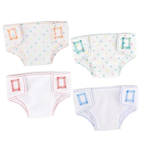 FOYTOKI 4 Stück Teiliges Puppen Unterhosen Stoffwindeln Puppenkleidung für Dolls Zubehör Buntes Design für Rollenspiele und Puppen Dress Up FOYTOKI 4 Stück Teiliges Puppen Unterhosen Stoffwindeln Puppenkleidung für Dolls Zubehör Buntes Design für Rollenspiele und Puppen Dress Up von FOYTOKI