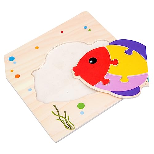 FOYTOKI 5 Teiliges Holz Cartoon Tier Puzzle Für Dreidimensionales Puzzle Mit Biene Frosch Fisch Und Elefant Motorikspielzeug Und Lernspielzeug Für Kreative Spielstunden von FOYTOKI