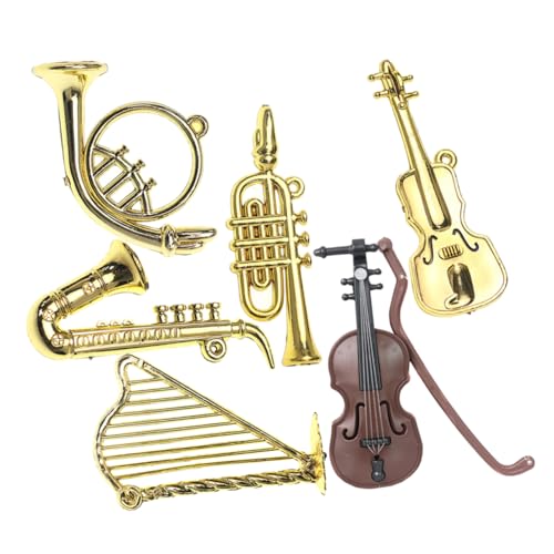 FOYTOKI 6 Stück Mini Musikinstrument Spielzeug Instrumentenmodelle Mini Instrumentenmodell Mini Saxophon Kindergeige Mini Instrument Dekor Mini von FOYTOKI