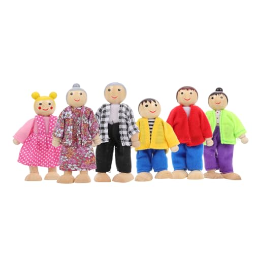 FOYTOKI 6 Teiliges Puppenfamilien Set Aus Natürlichem Miniatur Familie Für Dekoration Und Ideal Für Puppenhaus Und Kreative Bastelideen von FOYTOKI