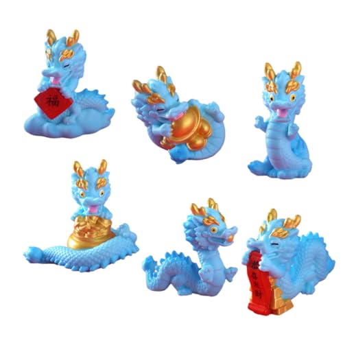 FOYTOKI 6st Mini-Drachen-Ornamente Mini-drachenskulptur Drachenfiguren Mini Drachenfiguren Für Kinder Feng Miniatur Drachenfiguren Und Statuen Chinesische Drachenverzierung Harz von FOYTOKI