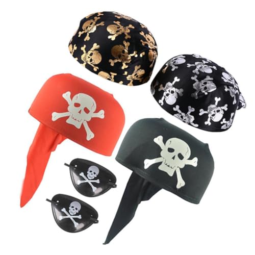 FOYTOKI 6st Rollenspielhut Piratenhut Für Kinder Piraten-augenklappen Für Erwachsene Performance-hut Hüte Für Kinder Halloween-requisiten Augenmaske Für Kinder Piratenbandana-hut von FOYTOKI