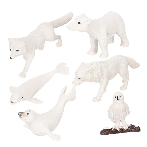 FOYTOKI 6st Tiermodelle Für Den Winter Kleine Spielsachen Mini-Dinosaurier Minifiguren Dinosaurier-Spielzeug Tierfiguren Spielzeug Mini-meerestiere Spielzeug Für Nutztiere Miniaturen Abs von FOYTOKI