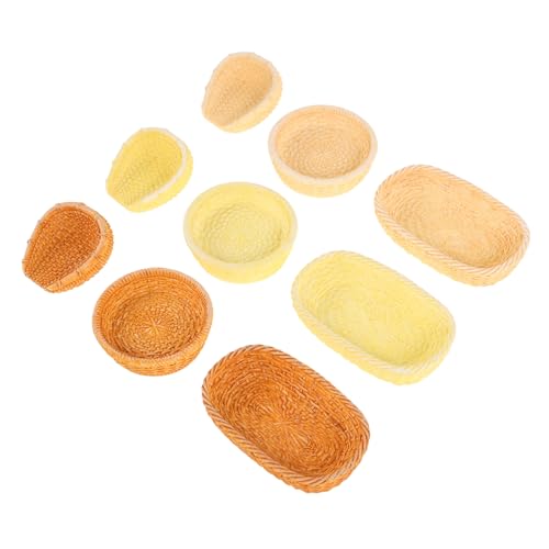 FOYTOKI 9 Stück Teiliges Miniatur Puppenhaus mit Filigranen Flechtkörbchen Detailreiche DIY Deko für Puppenhausküche Kreative Miniatur Essenshalter für FOYTOKI 9 Stück Teiliges Miniatur Puppenhaus mit Filigranen Flechtkörbchen Detailreiche DIY Deko für Puppenhausküche Kreative Miniatur Essenshalter für von FOYTOKI