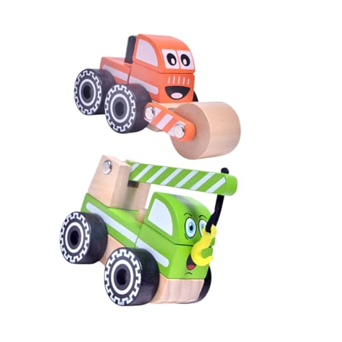 FOYTOKI Engineering-LKW puppenwagen kinderzimmerdeko spielzeugautos kleinkinderspielzeug Kleinkind Spielzeug Toy Cars Modellauto aus Holz Kognitives Spielzeug für Kinder Bauwagen Bambus von FOYTOKI