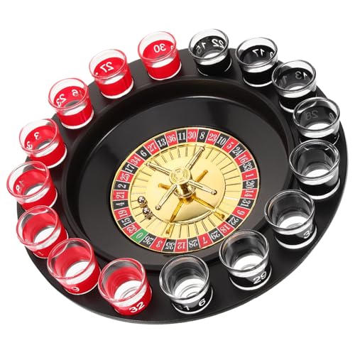 FOYTOKI Gastgeschenke Roulette Trinkroulette Lustiges Wiederverwendbares Interaktives für Shot Trinkspiel Trinkspielset Erwachsene Spieleabendpartys Schnapsglas Stil von FOYTOKI