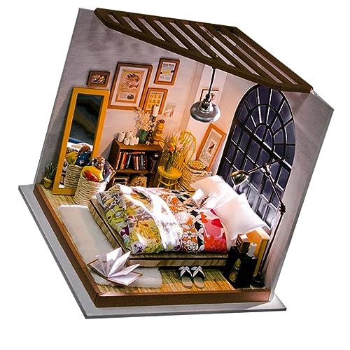 FOYTOKI Handgemachtes Miniatur Puppenhaus Bausatz Mit öbeln DIY Schlafzimmer Modell Für Kreative Bastelprojekte Ideal Als Für Und 1 Stück Nachtgasse Design von FOYTOKI