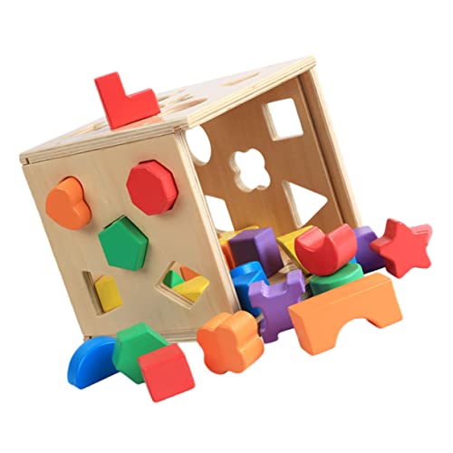 FOYTOKI Interaktives Holzbausteine Set Für Pädagogisches Formsortierspielzeug Mit Aufbewahrungskiste Für Das Kinderzimmer Fördert Kreativität Und Motorische Fähigkeiten 30 Teile von FOYTOKI