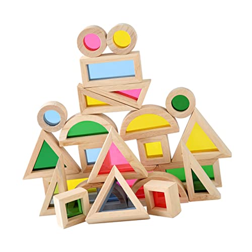 FOYTOKI 24-teiliges Nesting Blocks Set Kinder Holzspielzeug Geometrische Bausteine ​​buntes Lernspielzeug Für Kinder von FOYTOKI