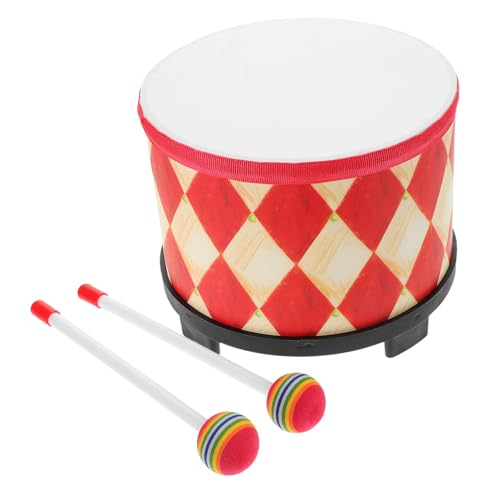 FOYTOKI Kindertrommel Kleine Trommel Handtrommel Kinder-Tamburin Trommelspielzeug Marschtrommel Snare-Drum-kit Percussion-Instrument Für Kleinkinder Hand Tamburin Trommel Hölzern Rot von FOYTOKI