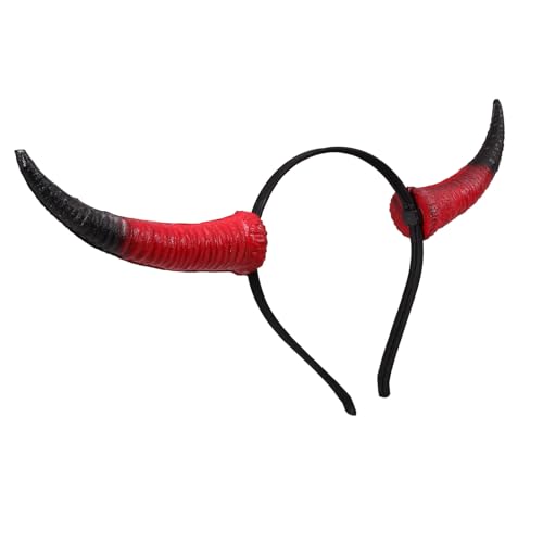 FOYTOKI Klaue Stirnband Kostüm Stirnband Cosplay-stirnbänder Für Frauen Stirnband Aus Teufelshorn Tier-cosplay-kostüm-stirnbänder Kopfschmuck Aus Schafshörnern Schafhorn Hoop Cosplay Rot von FOYTOKI