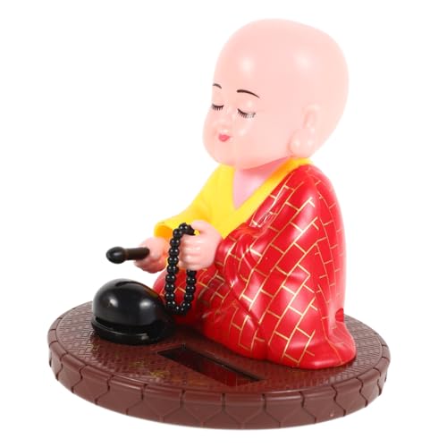 FOYTOKI Lachende Buddha Statue Auto Armaturenbrett Dekoration Schüttelnder Kopf Ornament Feng Shui Buddha Figur Chinesische Kleine Buddha Mönchsstatue Auto Innenraum Spielzeugauto von FOYTOKI