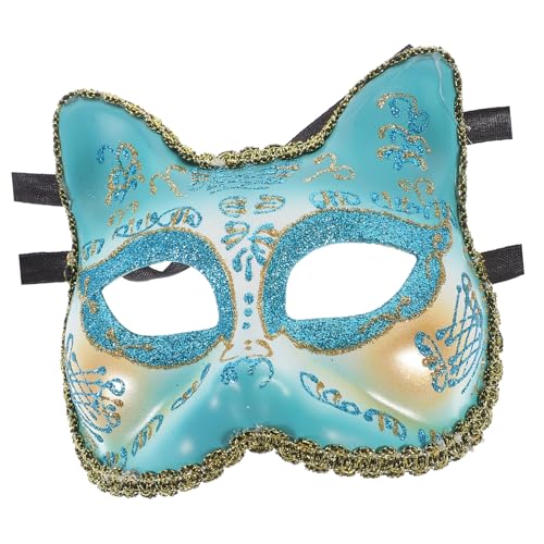 FOYTOKI Maske Katze Cosplay Dekorativ Halloween Partygeschenk Partyzubehör Sky-blue Plastik von FOYTOKI