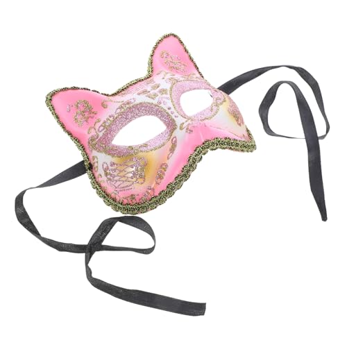 FOYTOKI Maske face mask halloween mask mouth mask hallowen Katzenkopf Cosplay dekorativ Zubehör für Halloween-Kostüme Partygeschenk Partyzubehör Plastik Rosa von FOYTOKI