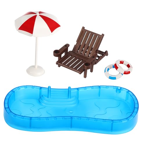 FOYTOKI Mini Möbelmodell Set Für Puppenhäuser Miniatur Schwimmring Und Schwimmbecken Zubehör Für Kreative Spielwelten Im Miniaturformat Ideal Für Kinder Und Sammler von FOYTOKI