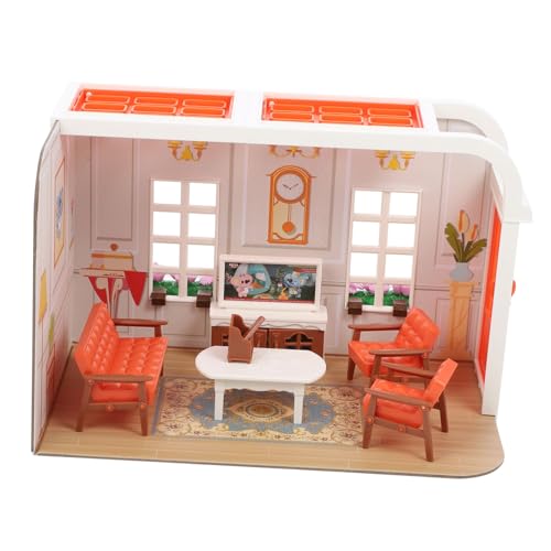 FOYTOKI Mini Wohnzimmerszene Set Mit Möbeln Für Kinder Spielzeug Miniaturhaus Für Kreative Rollenspiele Ideal Für Kinderzimmer Und Fantasievolles Spielen 1 Set von FOYTOKI